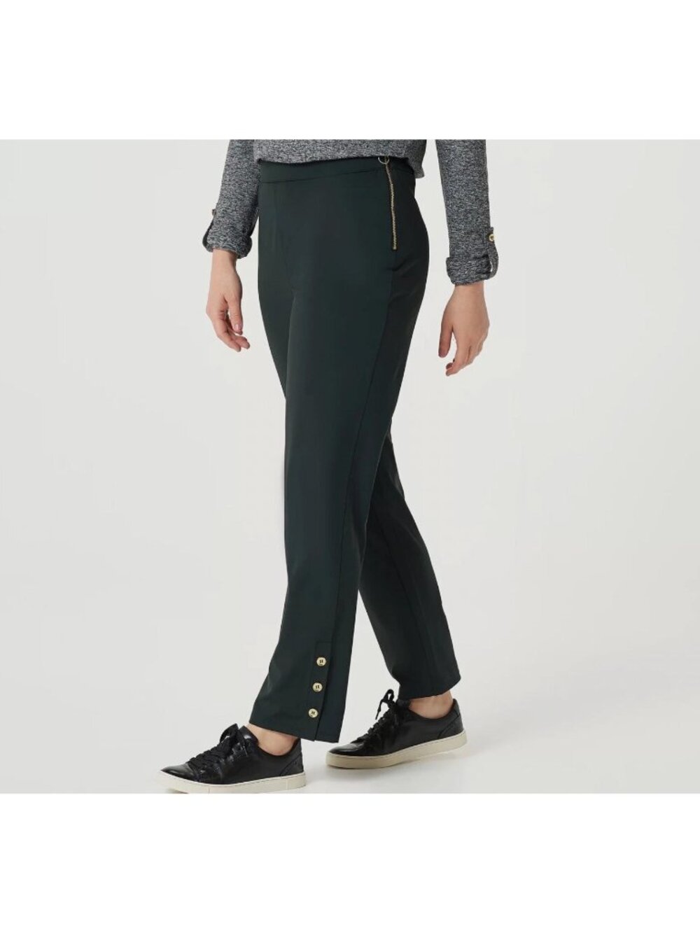 AmberNoon II Dr. Erum Black Ilyas SunKnit Pants Size L Black UPF 50 Buttons